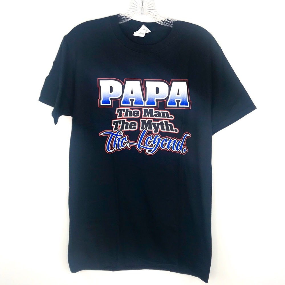 NWT Mens Black Dad Themed 100% Cotton Casual Tee